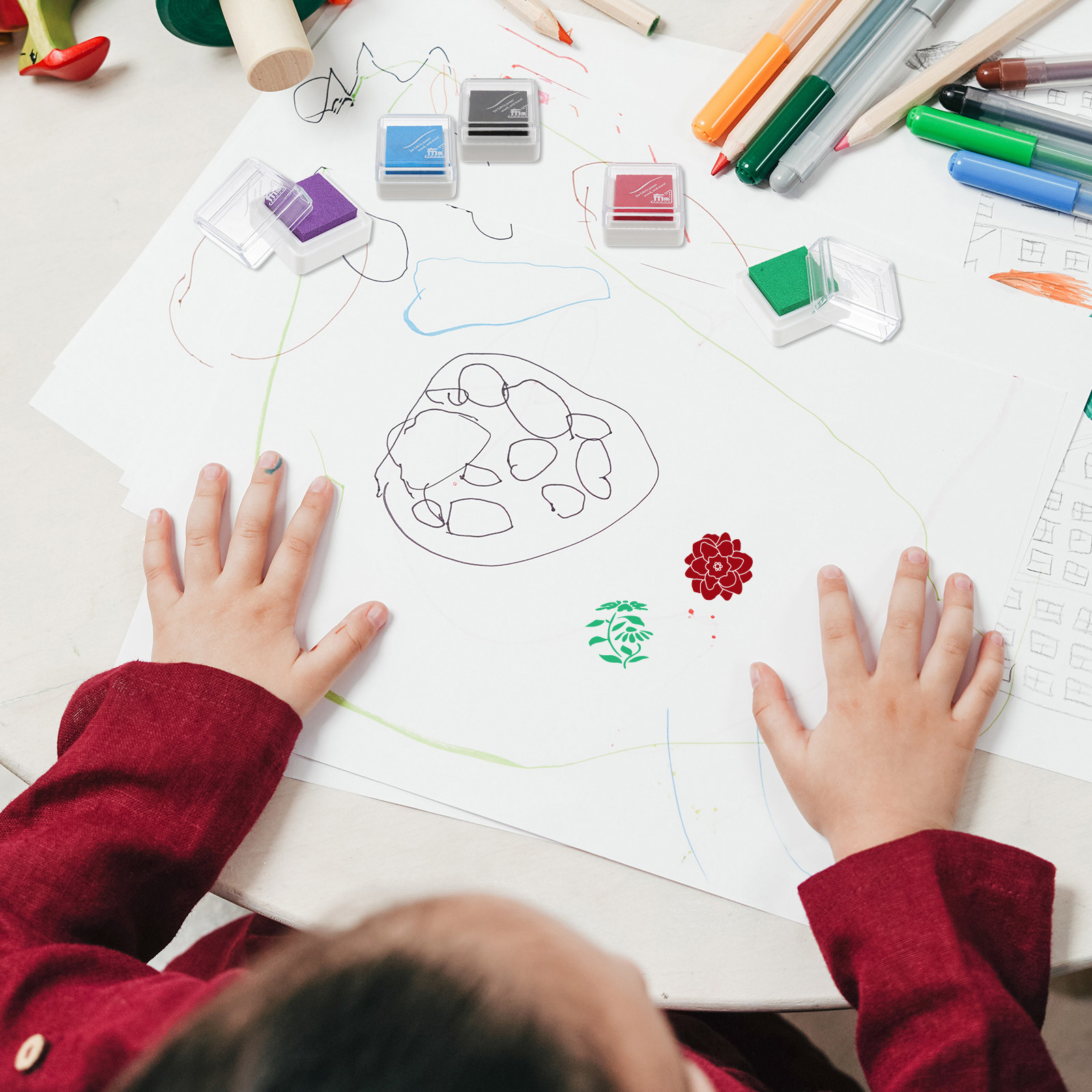 Art And Craft For Nursery - Çocuklar İçin Hızlı Kuruyan Mürekkep Damga