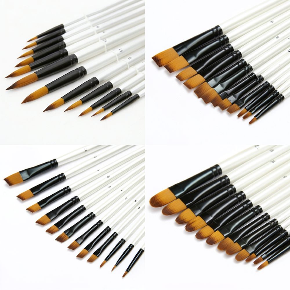 Gouache Paint Set - Dayanıklı Naylon Kıllı Sanatçı Fırçaları, İnci