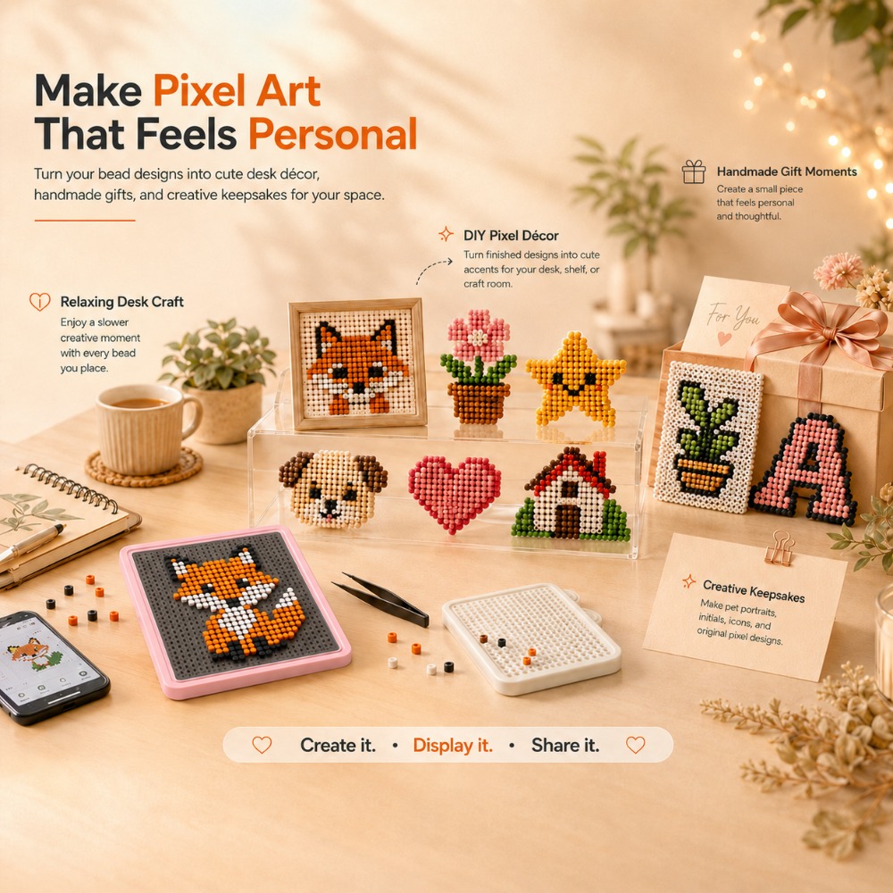 Art Craft Kit - LED Akıllı Sigorta Boncuklu Pegboard, Sanat