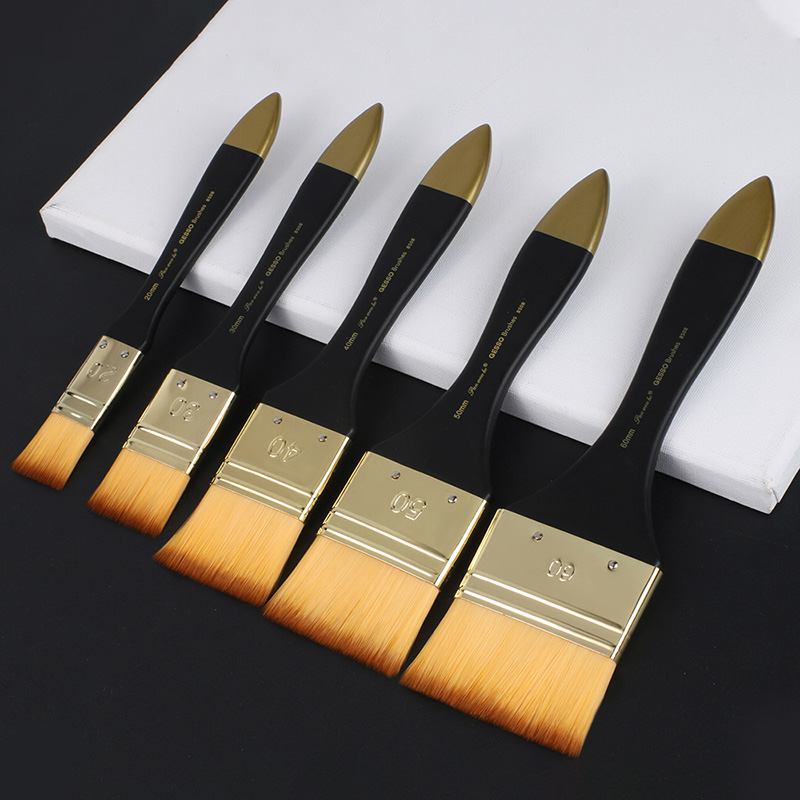 Gouache Paint Set - 5 Boyutta Düz Boya Fırçaları, Akrilik